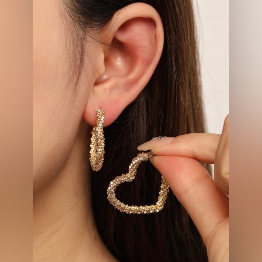 Open Heart Hoop Earrings  By ZAXIE NEW